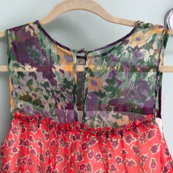 Silk multi-layer sleeveless dress - Picture 3 of 4